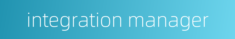 integration manager的同义词
