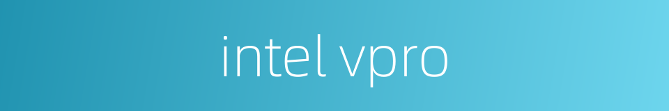 intel vpro的同义词