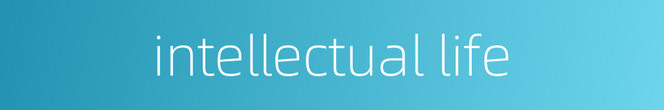 intellectual life的同义词