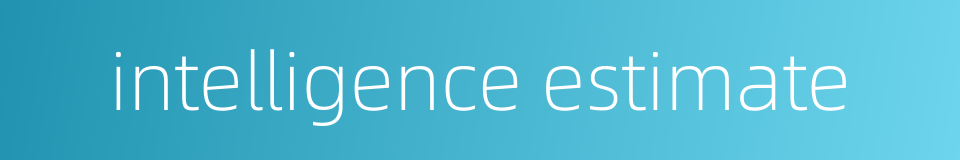 intelligence estimate的同义词