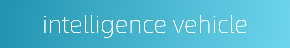 intelligence vehicle的同义词