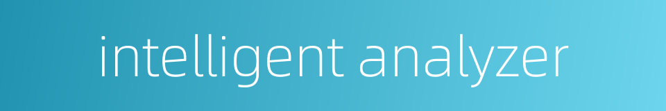 intelligent analyzer的同义词