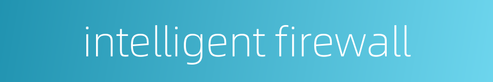intelligent firewall的同义词