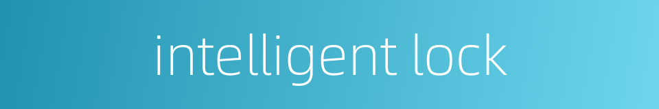 intelligent lock的同义词