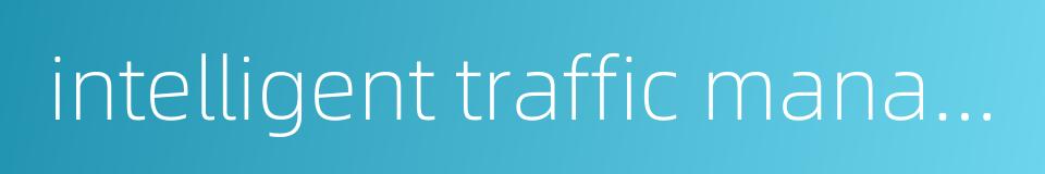 intelligent traffic management的同义词