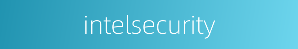 intelsecurity的同义词