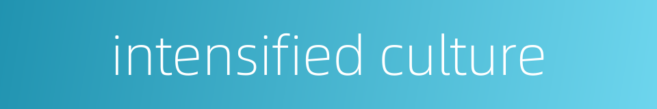 intensified culture的同义词