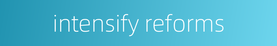 intensify reforms的同义词