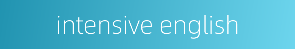 intensive english的同义词