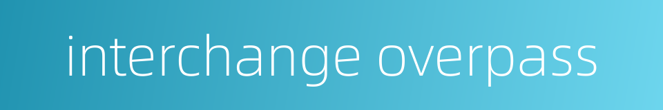 interchange overpass的同义词