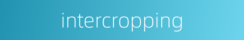 intercropping的同义词