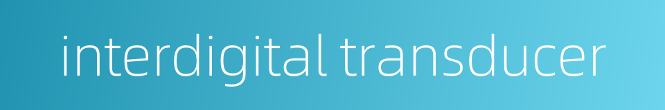 interdigital transducer的同义词