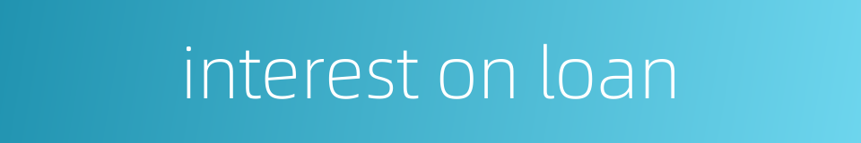 interest on loan的同义词