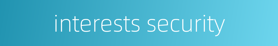 interests security的同义词