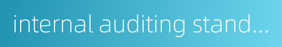 internal auditing standards的同义词