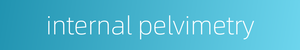 internal pelvimetry的同义词