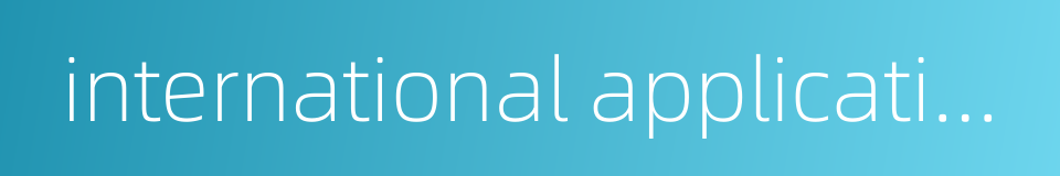 international application的同义词