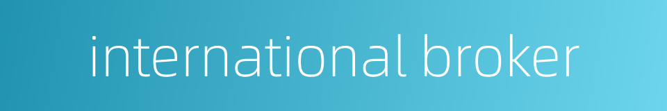 international broker的同义词