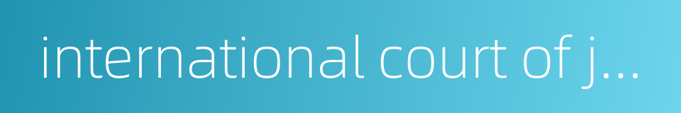 international court of justice的同义词