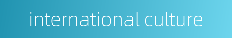 international culture的同义词