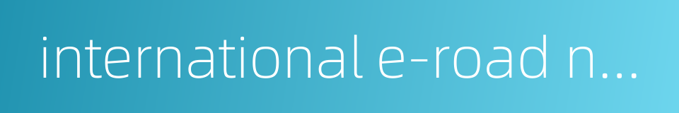 international e-road network的同义词