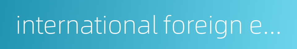 international foreign exchange market的同义词