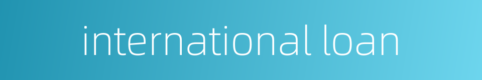 international loan的同义词