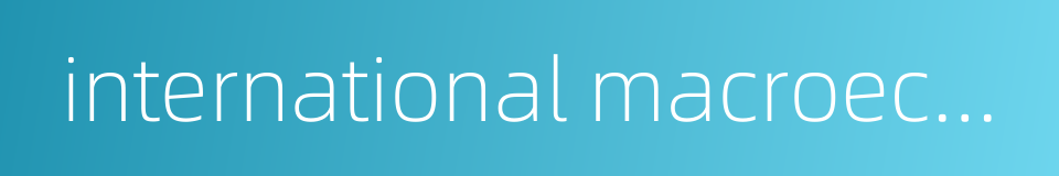 international macroeconomics的同义词