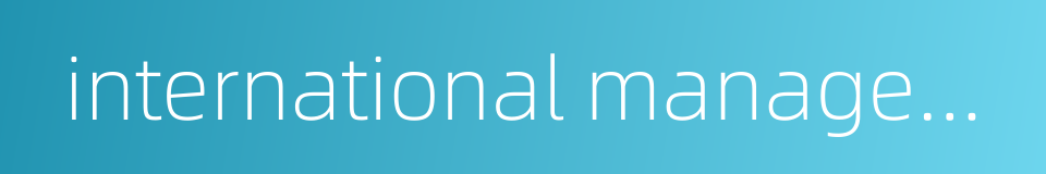 international management的同义词