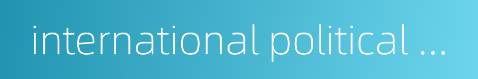 international political organization的同义词