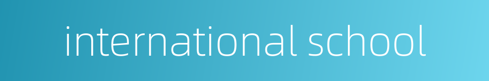 international school的同义词