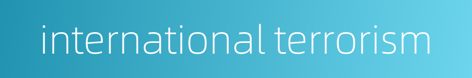 international terrorism的同义词