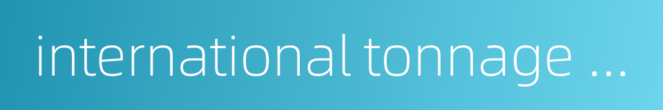 international tonnage certificate的同义词
