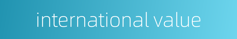international value的同义词