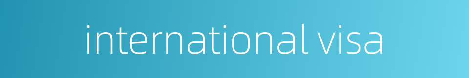 international visa的同义词