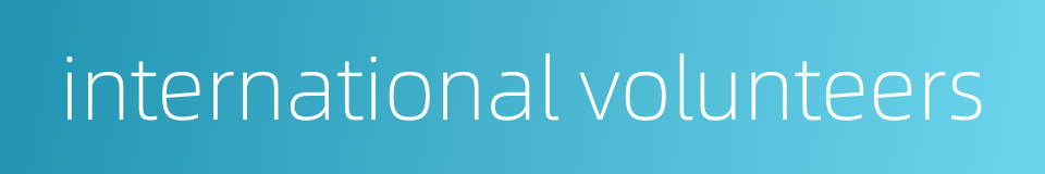 international volunteers的同义词