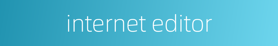 internet editor的同义词