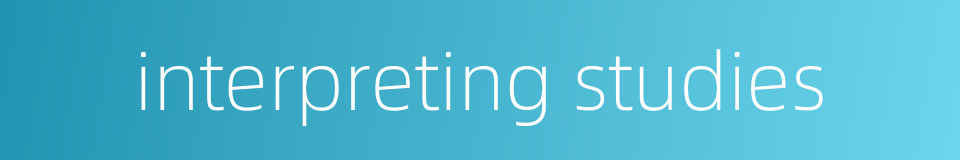 interpreting studies的同义词