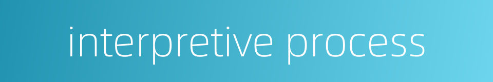 interpretive process的同义词