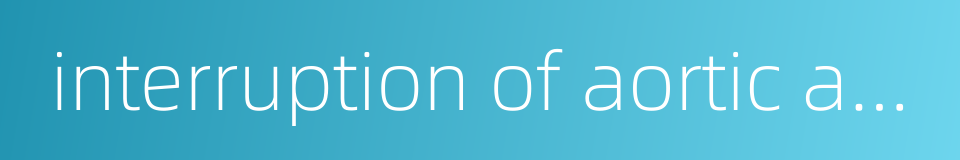 interruption of aortic arch的同义词