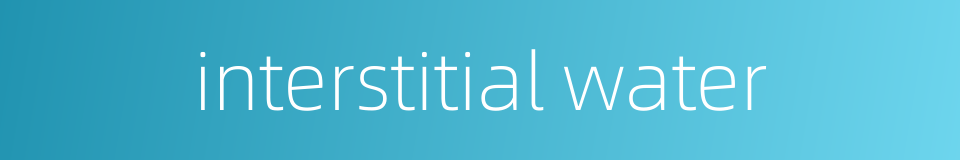 interstitial water的同义词