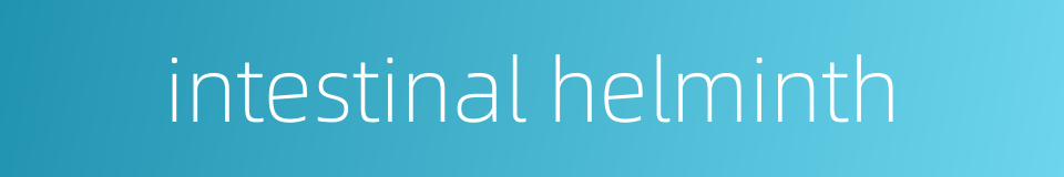 intestinal helminth的同义词