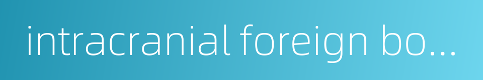 intracranial foreign body的同义词
