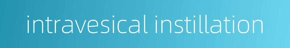 intravesical instillation的同义词