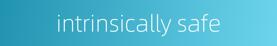 intrinsically safe的同义词