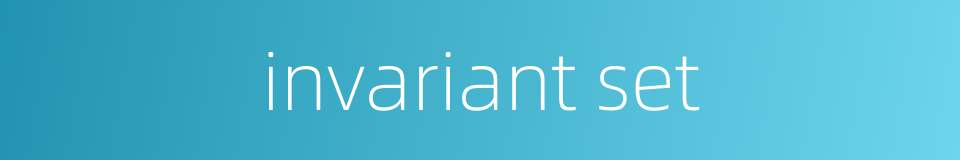 invariant set的同义词