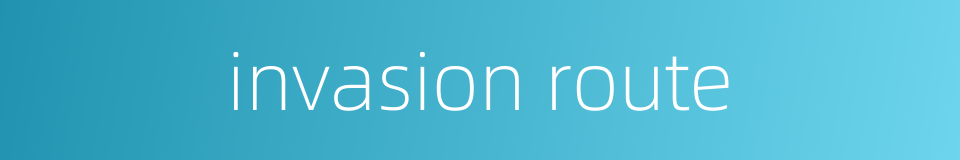 invasion route的同义词