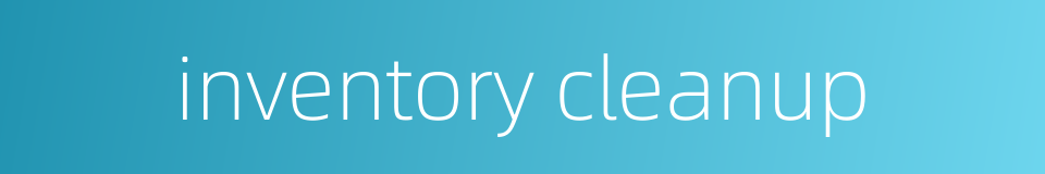 inventory cleanup的同义词
