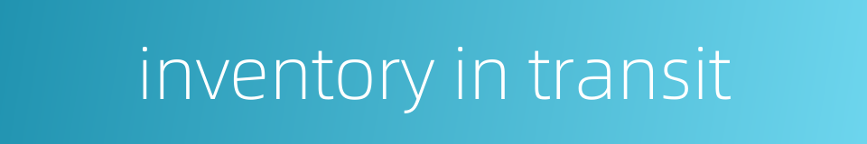inventory in transit的同义词