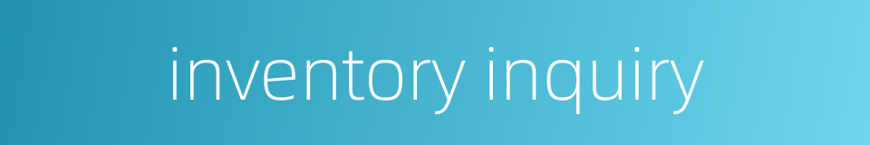 inventory inquiry的同义词
